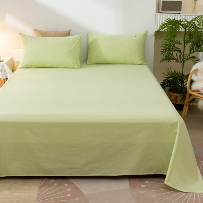 91家纺网 家纺一手货源 找家纺 ab家纺 2021新款全棉水洗棉单品床单 荧光绿