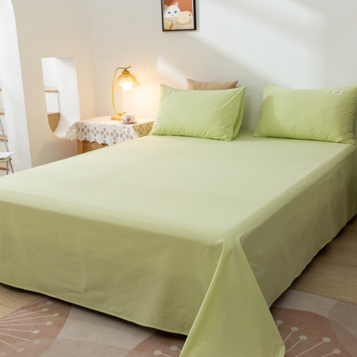 91家纺网 家纺一手货源 找家纺 ab家纺 2021新款全棉水洗棉单品床单 荧光绿