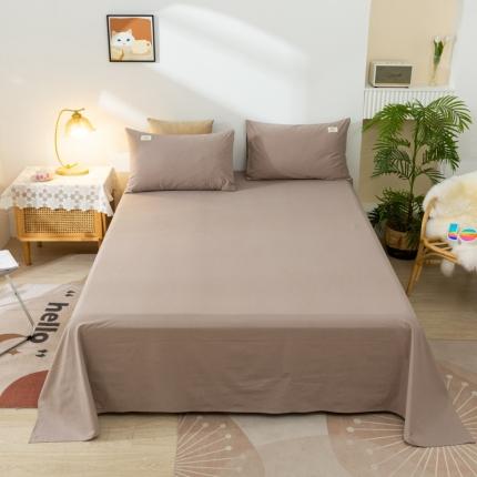 ab家纺 2021新款全棉水洗棉单品床单 紫灰