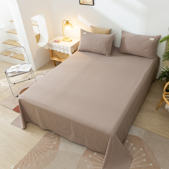 91家纺网 家纺一手货源 找家纺 ab家纺 2021新款全棉水洗棉单品床单 紫灰