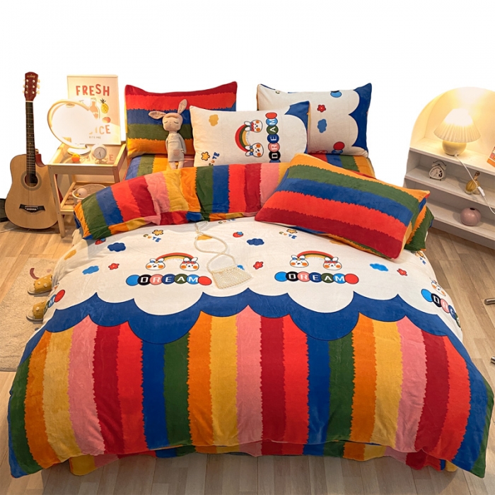 91家纺网 家纺一手货源 找家纺 （总）金爱家 2021新款直播跑量款牛奶绒四件套