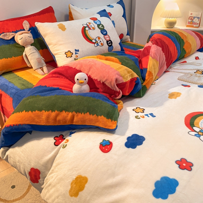 91家纺网 家纺一手货源 找家纺 （总）金爱家 2021新款直播跑量款牛奶绒四件套