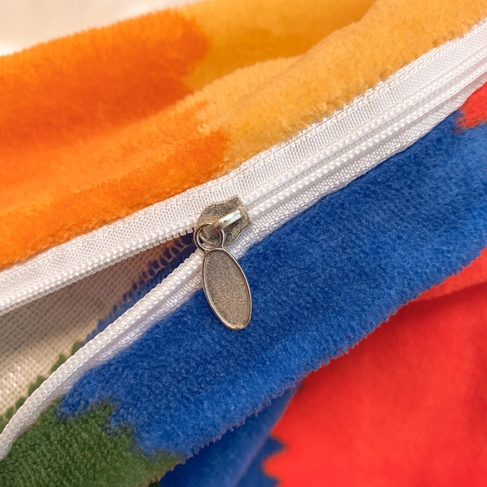 91家纺网 家纺一手货源 找家纺 金爱家 2021新款跑量款牛奶绒四件套 彩虹兔