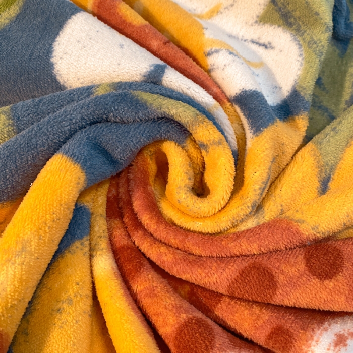 91家纺网 家纺一手货源 找家纺 金爱家 2021新款跑量款牛奶绒四件套 太阳花-蓝