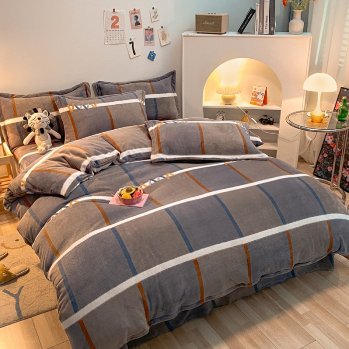 91家纺网 家纺一手货源 找家纺 金爱家 2021新款跑量款牛奶绒四件套 格言