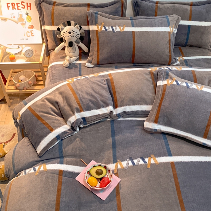 91家纺网 家纺一手货源 找家纺 金爱家 2021新款跑量款牛奶绒四件套 格言