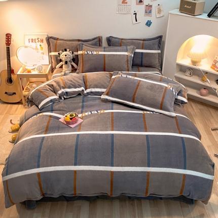 金爱家 2021新款跑量款牛奶绒四件套 格言