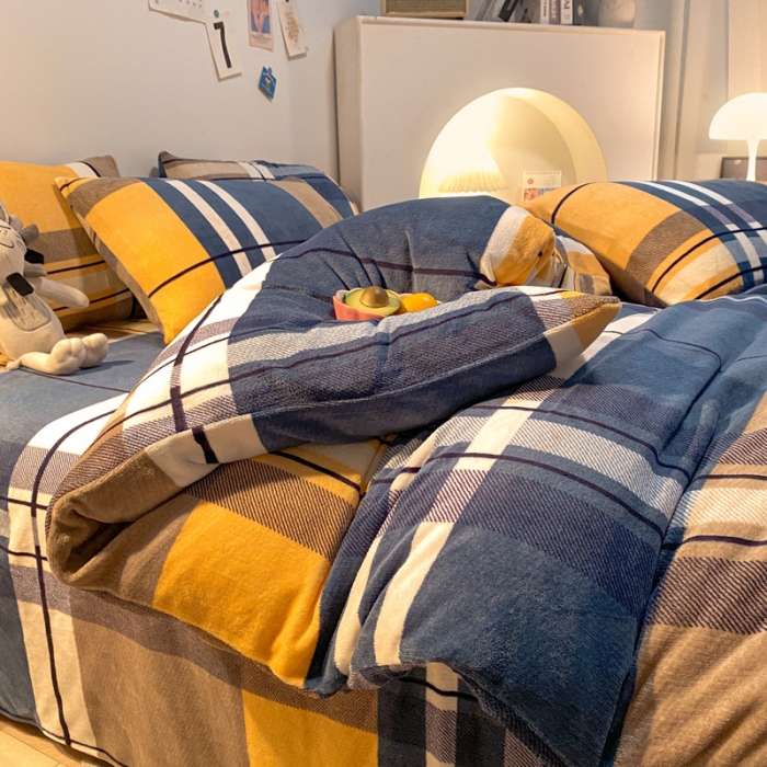 91家纺网 家纺一手货源 找家纺 金爱家 2021新款跑量款牛奶绒四件套 时简