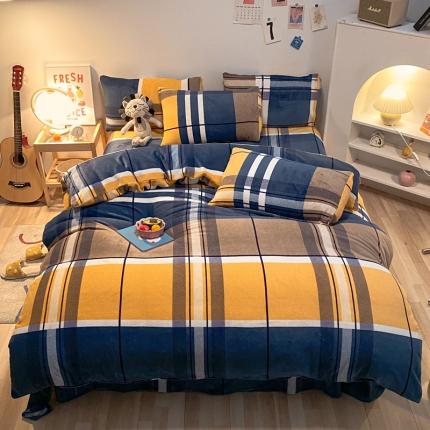 金爱家 2021新款跑量款牛奶绒四件套 时简