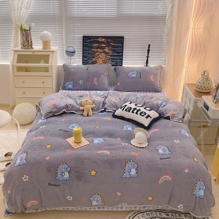 91家纺网 家纺一手货源 找家纺 （总）顾里2021新款ins韩国高端保暖牛奶绒四件套