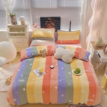 91家纺网 家纺一手货源 找家纺 （总）顾里2021新款ins韩国高端保暖牛奶绒四件套