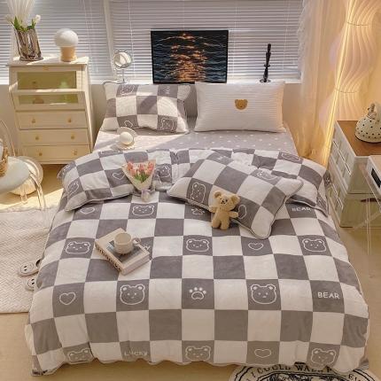 91家纺网 家纺一手货源 找家纺 （总）顾里2021新款ins韩国高端保暖牛奶绒四件套