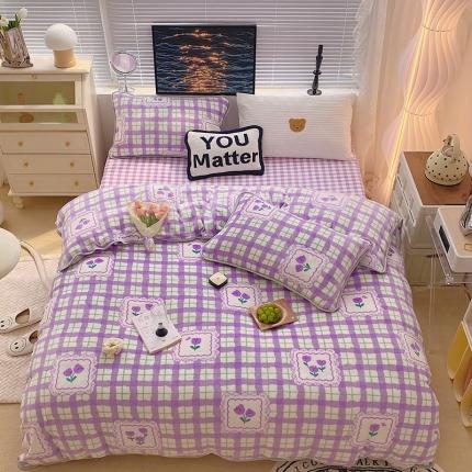 91家纺网 家纺一手货源 找家纺 （总）顾里2021新款ins韩国高端保暖牛奶绒四件套