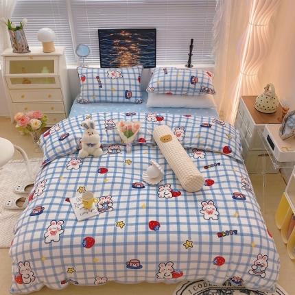 91家纺网 家纺一手货源 找家纺 （总）顾里2021新款ins韩国高端保暖牛奶绒四件套