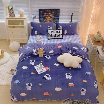 91家纺网 家纺一手货源 找家纺 （总）顾里2021新款ins韩国高端保暖牛奶绒四件套