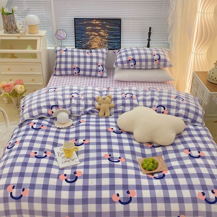 91家纺网 家纺一手货源 找家纺 （总）顾里2021新款ins韩国高端保暖牛奶绒四件套