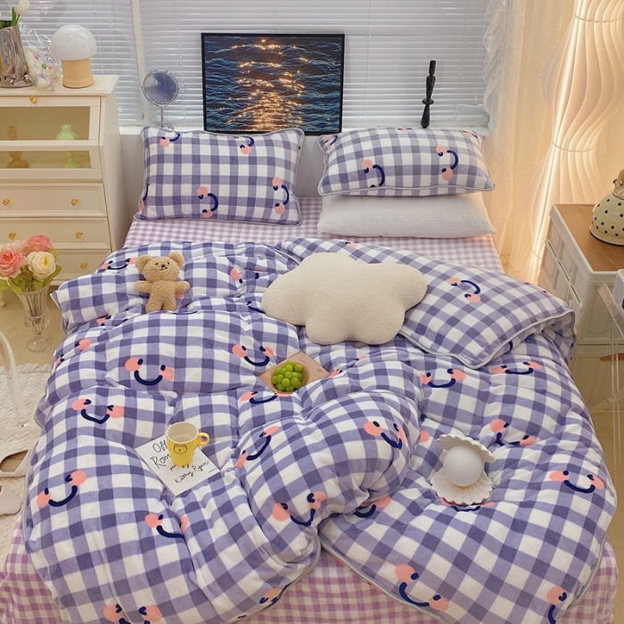 91家纺网 家纺一手货源 找家纺 （总）顾里2021新款ins韩国高端保暖牛奶绒四件套