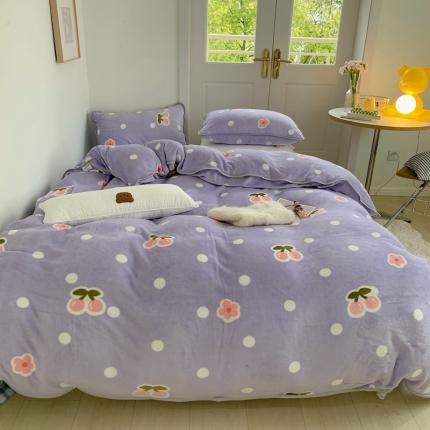 91家纺网 家纺一手货源 找家纺 （总）顾里2021新款ins韩国高端保暖牛奶绒四件套