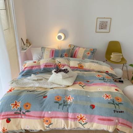 91家纺网 家纺一手货源 找家纺 （总）顾里2021新款ins韩国高端保暖牛奶绒四件套