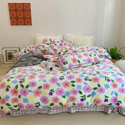 91家纺网 家纺一手货源 找家纺 （总）顾里2021新款ins韩国高端保暖牛奶绒四件套