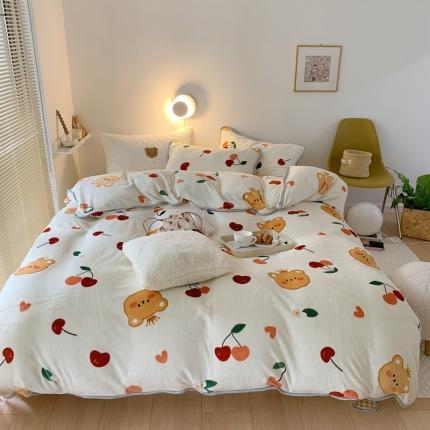 91家纺网 家纺一手货源 找家纺 （总）顾里2021新款ins韩国高端保暖牛奶绒四件套