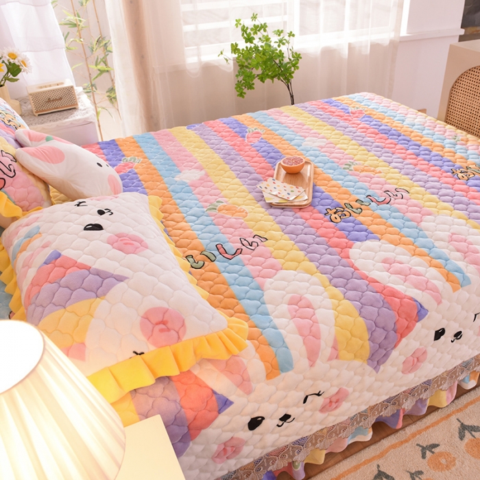 91家纺网 家纺一手货源 找家纺 （总）美达家纺 2025新款牛奶绒榻榻米垫防滑炕垫（可定制）