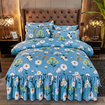 梦柏 2020新款加厚磨毛四件套小版舒雅风情-兰