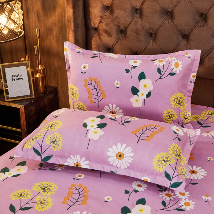 91家纺网 家纺一手货源 找家纺 梦柏 2020新款加厚磨毛四件套小版舒雅风情-紫