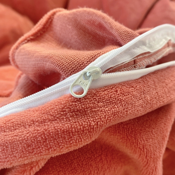 91家纺网 家纺一手货源 找家纺 六巷胡同 2021新款牛奶绒ins混搭花边款四件套 砖红橘粉