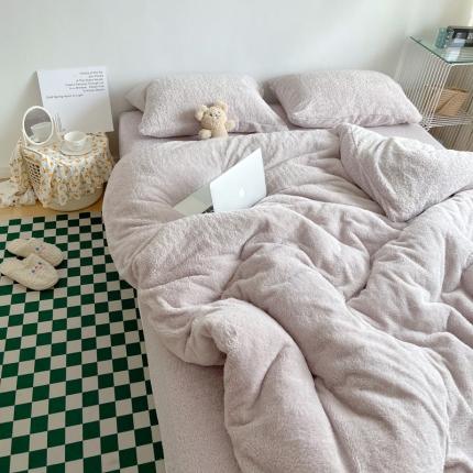 91家纺网 家纺一手货源 找家纺 （总）六巷胡同 2021新款ins风韩国泡芙绒四件套