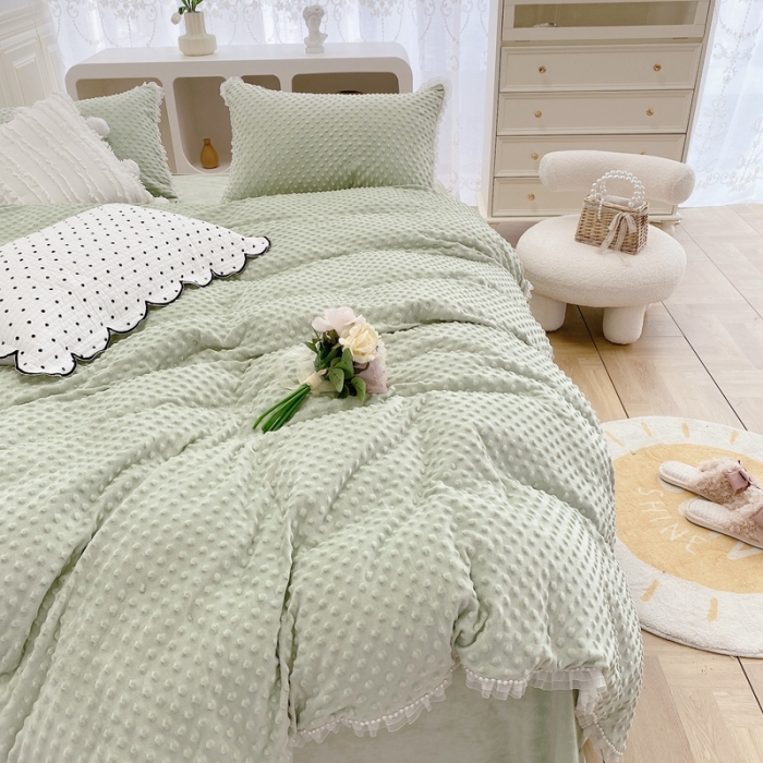 91家纺网 家纺一手货源 找家纺 （总）玛奇朵 2021新款豆豆绒珍珠款四件套-梦露系列