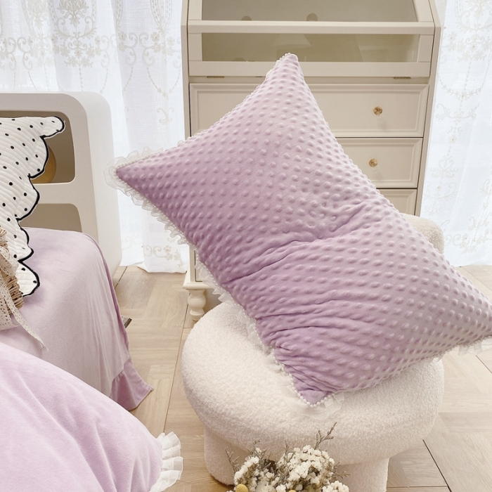 91家纺网 家纺一手货源 找家纺 玛奇朵 2021新款豆豆绒珍珠款四件套-梦露系列 梦露-丁香紫