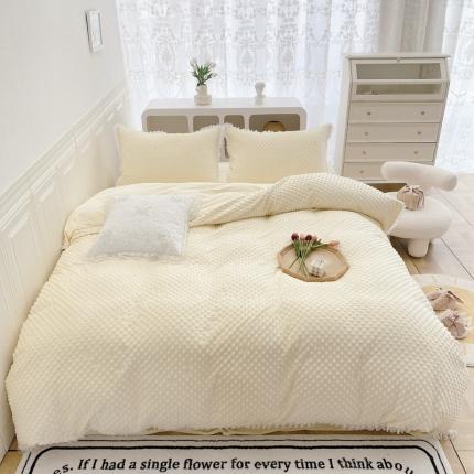 玛奇朵 2021新款豆豆绒珍珠款四件套-梦露系列梦露-象牙白