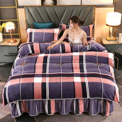 91家纺网 家纺一手货源 找家纺 冉美家纺 2021新款金貂绒四件套 年华