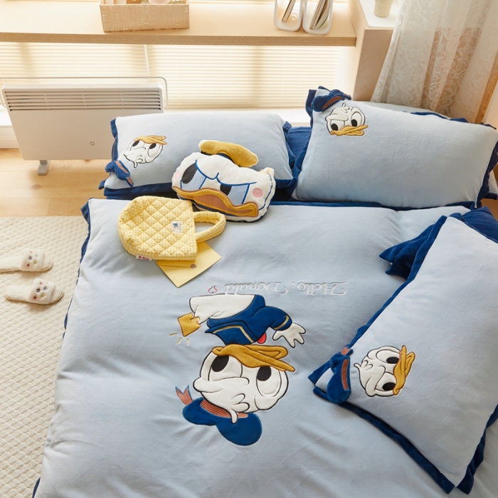 91家纺网 家纺一手货源 找家纺 （总）朗莎家纺 2021新款贴布绣牛奶绒四件套