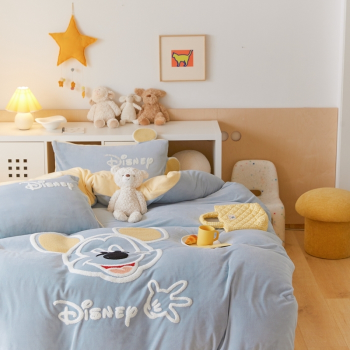 91家纺网 家纺一手货源 找家纺 （总）朗莎家纺 2021新款毛巾绣牛奶绒四件套