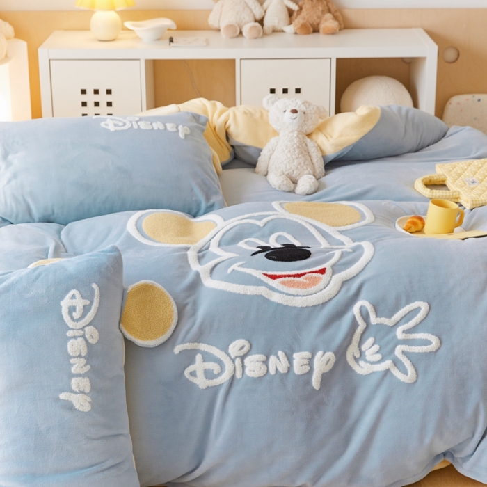 91家纺网 家纺一手货源 找家纺 （总）朗莎家纺 2021新款毛巾绣牛奶绒四件套