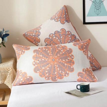 91家纺网 家纺一手货源 找家纺 朴尔2021新款全棉四层纱布休闲系列枕巾 克罗德亚-驼