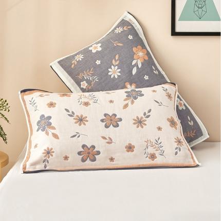 91家纺网 家纺一手货源 找家纺 （总）朴尔2021新款全棉四层纱布休闲枕巾53*78cm一对