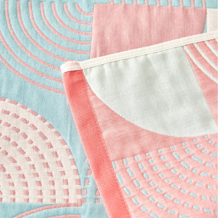 91家纺网 家纺一手货源 找家纺 朴尔2021全棉四层纱布休闲枕巾53*78cm 潮流风尚-粉