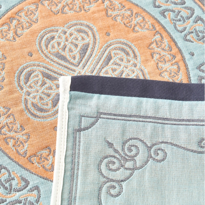 91家纺网 家纺一手货源 找家纺 朴尔2021全棉四层纱布休闲枕巾53*78cm 蒂凡尼-蓝