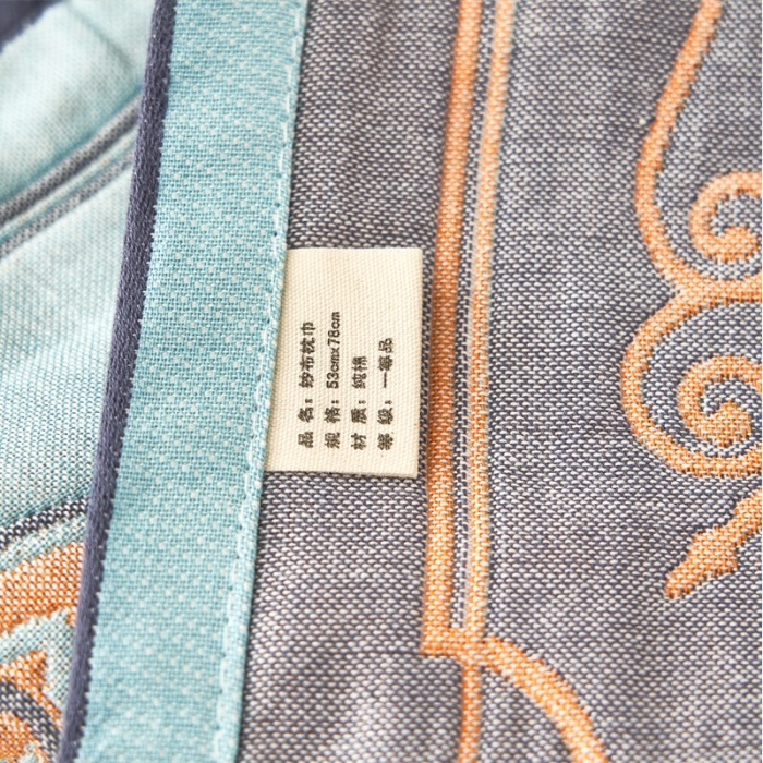 91家纺网 家纺一手货源 找家纺 朴尔2021全棉四层纱布休闲枕巾53*78cm 蒂凡尼-蓝