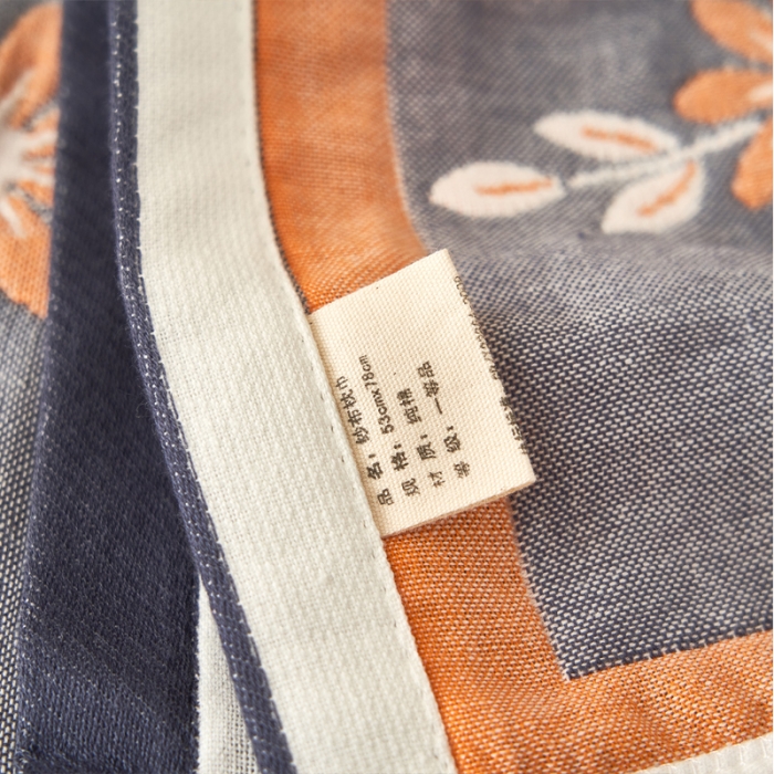 91家纺网 家纺一手货源 找家纺 朴尔2021全棉四层纱布休闲枕巾53*78cm 纷飞花雨-黄