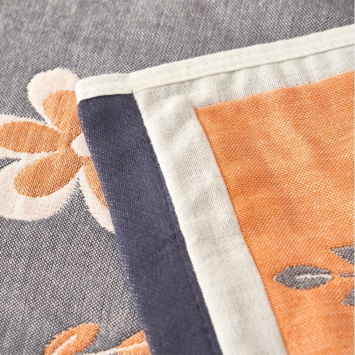 91家纺网 家纺一手货源 找家纺 朴尔2021全棉四层纱布休闲枕巾53*78cm 纷飞花雨-黄