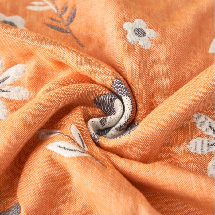 91家纺网 家纺一手货源 找家纺 朴尔2021全棉四层纱布休闲枕巾53*78cm 纷飞花雨-黄