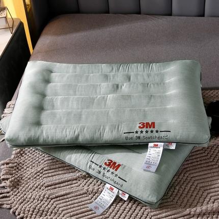 91家纺网 家纺一手货源 找家纺 梦叶草 2021新款3M纤柔低度枕 草绿