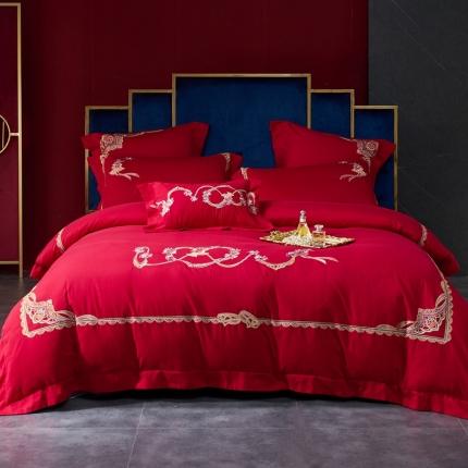 91家纺网 家纺一手货源 找家纺 高大尚 2021新款长绒棉磨毛系列婚庆多件套浪漫满屋