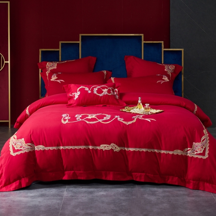 91家纺网 家纺一手货源 找家纺 高大尚 2021新款长绒棉磨毛系列婚庆多件套浪漫满屋