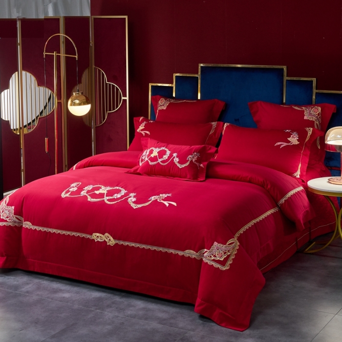 91家纺网 家纺一手货源 找家纺 高大尚 2021新款长绒棉磨毛系列婚庆多件套浪漫满屋