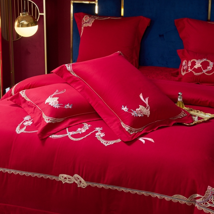 91家纺网 家纺一手货源 找家纺 高大尚 2021新款长绒棉磨毛系列婚庆多件套浪漫满屋